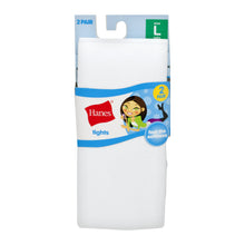 Load image into Gallery viewer, Hanes Girls Tights, 2 Pairs Stockings White Small (Little Girls & Big Girls)