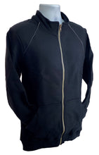 Load image into Gallery viewer, Men's Cadet Collar Full Zip Sweatshirt Jacket by GILDAN Platinum Black Large