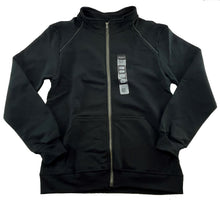 Load image into Gallery viewer, Men's Cadet Collar Full Zip Sweatshirt Jacket by GILDAN Platinum Black Large