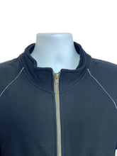 Load image into Gallery viewer, GILDAN Platinum Men's Cadet Collar Cotton Full Zip Sweatshirt BLACK Medium