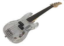 Load image into Gallery viewer, Kids Clear Acrylic Body Mini Electric Bass Guitar with LED Lights in Body and Fretboard