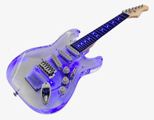 Load image into Gallery viewer, Kids Clear Acrylic Mini Guitar with LED lights in Body and Fretboard
