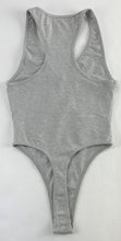 Load image into Gallery viewer, Women's Bodysuit Cotton Spandex Halter Thong by American Apparel Heather Gray