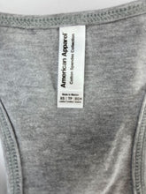 Load image into Gallery viewer, Women's Bodysuit Cotton Spandex Halter Thong by American Apparel Heather Gray
