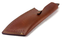 Load image into Gallery viewer, Damascus Steel Curved Back Cleaver Blade Handmade Leather Sheath Custom Handle