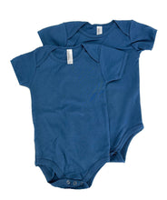 Load image into Gallery viewer, 2 Pack of American Apparel Organic Baby Short-Sleeve One-Piece, Galaxy Blue, 12-18 Months
