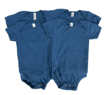 Load image into Gallery viewer, 4 Pack - American Apparel Organic Short-Sleeve One-Piece, Blue, 12-18 Months