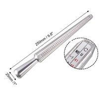 Load image into Gallery viewer, Ring Size Mandrel, US Sizes 1-15, EU, mm, and International Sizes, Aluminum