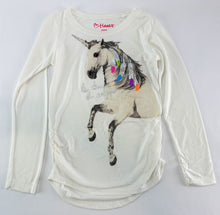 Load image into Gallery viewer, Girls' Long Sleeve Tee Synched Sides Be True Be Unique Glitter Unicorn - 6/6x
