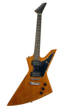 Load image into Gallery viewer, Full Size Right Handed Rock Style Electric 6 String Guitar, Solid Wood Body and Bolt on Neck, Cable and Allen Wrench, Color: Natural Brown