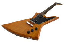 Load image into Gallery viewer, Full Size Right Handed Rock Style Electric 6 String Guitar, Solid Wood Body and Bolt on Neck, Cable and Allen Wrench, Color: Natural Brown