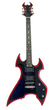 Load image into Gallery viewer, Full Size Right Handed Heavy Metal Style Electric 6 String Guitar, Solid Wood Body and Bolt on Neck, Cable and Allen Wrench, Color: Black with Red
