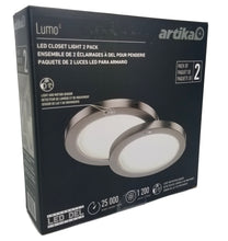 Load image into Gallery viewer, Artika 8" Round LED Closet Light 2 Pack, Light And Motion Sensor, CL-C08-C