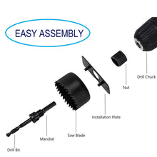 Load image into Gallery viewer, HOLE SAW KIT 16 Pieces 3/4”-5” Full Set with Mandrels and Installation Plate