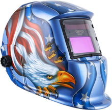 Load image into Gallery viewer, Welding Helmet Solar Powered w/Batteries Auto-Darkening UV/IR Protection 1/25000