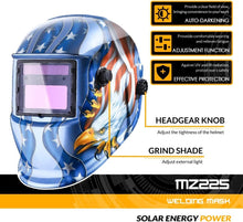 Load image into Gallery viewer, Welding Helmet Solar Powered w/Batteries Auto-Darkening UV/IR Protection 1/25000