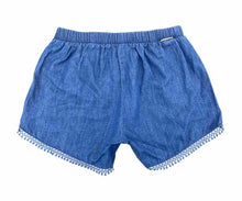 Load image into Gallery viewer, DKNY Girls Shorts 2 Pack - Chambray Moss Purple Stripes & Denim - Size 5 - New