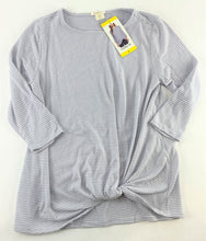Load image into Gallery viewer, Matty Super Soft Knot Top - Lavender and White Stipes - Size Small - New