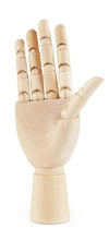 Load image into Gallery viewer, Wooden Right Hand - 12" Body Artist Model, Jointed Articulated Flexible Fingers
