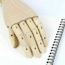 Load image into Gallery viewer, Wooden Right Hand - 12" Body Artist Model, Jointed Articulated Flexible Fingers