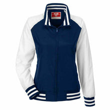 Load image into Gallery viewer, Team 365 Retro Style Ladies Championship Jacket, Dark Navy & White, XL - New