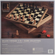 Load image into Gallery viewer, Deluxe Vintage 2-in-1 Wood Chess and Checkers Game Set