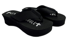 Load image into Gallery viewer, Gypsy Soule - 2" Heel Platform Thong Sandals Wedge Comfort Soles - BLACK