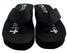 Load image into Gallery viewer, Gypsy Soule - 2" Heel Platform Thong Sandals Wedge Comfort Soles - BLACK