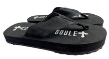 Load image into Gallery viewer, Gypsy Soule Traction Outsole Flip Flops, 1" Flats Comfort Heel Thong Sandals - BLACK