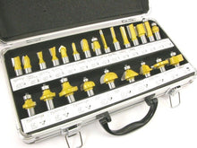 Load image into Gallery viewer, 24 Piece EDM ROUTER BIT SET - 1/2" Shank Tungsten Carbide Edges in Aluminum Case