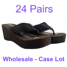 Load image into Gallery viewer, 24 Pack Case Lot for Resale Gypsy Soule Sandals 3" Platform Flip Flops - Brown
