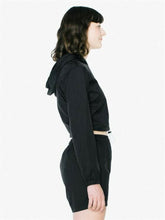 Load image into Gallery viewer, Women's Hooded Cropped Pullover Windbreaker Nylon Short Crop Hoodie Black XL