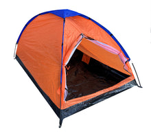 Load image into Gallery viewer, 2 Person Dome Camping Tent - 7x5' with Sealed Bottom - Orange