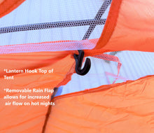 Load image into Gallery viewer, 2 Person Dome Camping Tent - 7x5' with Sealed Bottom - Orange