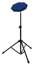 Load image into Gallery viewer, DRUM PRACTICE PAD 8x8" Octagon + STAND Adjustable 19-32" Swivel BLUE