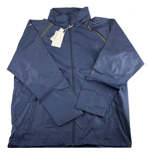 North End Men's Lightweight Windbreaker Water Resistant Jacket Packable Navy Med