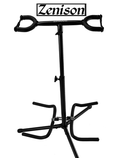 Zenison Dual Guitar Display Stand with Padded Foam Adjustable 26