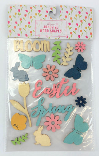 18 Pack - EASTER SPRING Assorted Adhesive Window Decorations Bunny Eggs Letters