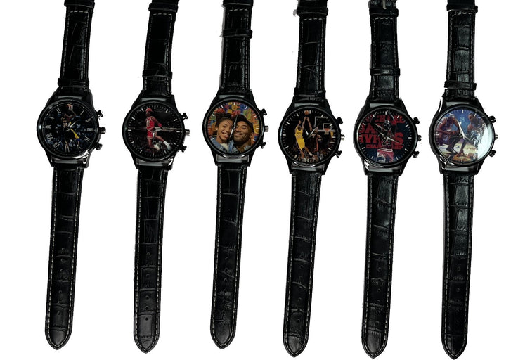 NBA Player Leather Strap Watch Variety Featuring Jordan, James, Wade & Bryant