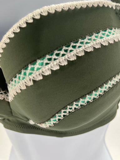 Shade & Shore Women's Bohemian Lightly Lined Bikini Top, Army Green