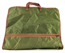 Load image into Gallery viewer, Ossington Garment Bag, Ballistic Nylon w/Leather elements, 39" x 23" Olive Green
