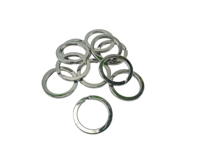 10-PACK Key Rings - Nickel Plated Heavy Duty Steel - Extra Large 1.25