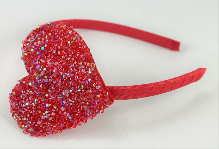 Cat & Jack™ Girls' Glitter Sweet-Heart Headband - Red - New with Tags