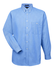 Load image into Gallery viewer, Ultra Club Men's Long Sleeve Button Shirt Blue Mini Check Poplin Multiple Sizes
