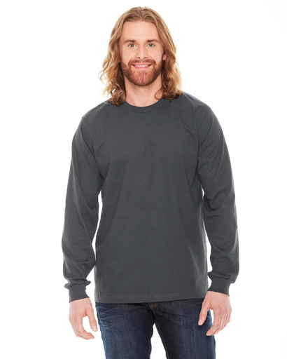 American Apparel Unisex LARGE Long Sleeve 100% Cotton Long Sleeve Faded Ink