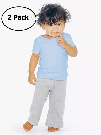 2 Pack American Apparel Infant Baby Rib Lap Tee in Baby Blue 6-12 Months, 4000W