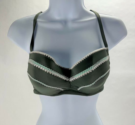 Shade & Shore Women's Bohemian Lightly Lined Bikini Top, Army Green