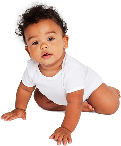 2-Pack White Baby One Pieces by American Apparel 100% Organic Cotton 6-12M