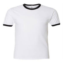 Load image into Gallery viewer, American Apparel Fine Jersey Ringer T-Shirt White Black Medium Unisex Baseball
