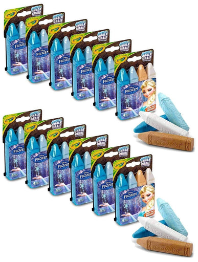 Case of 48 pcs - Crayola SIDEWALK CHALK - Disney Frozen - 12 Packs of 4 Colors